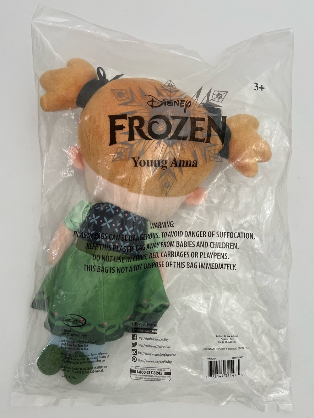 Disney Frozen Young Anna 12" Plush Princess NIP Stuffed Doll with Cape Sewn Eyes - Picture 3 of 9